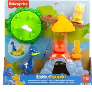 Fisher-Price Dino Spin & Volcano Playset - Green, Blue, Yellow, Orange, Red